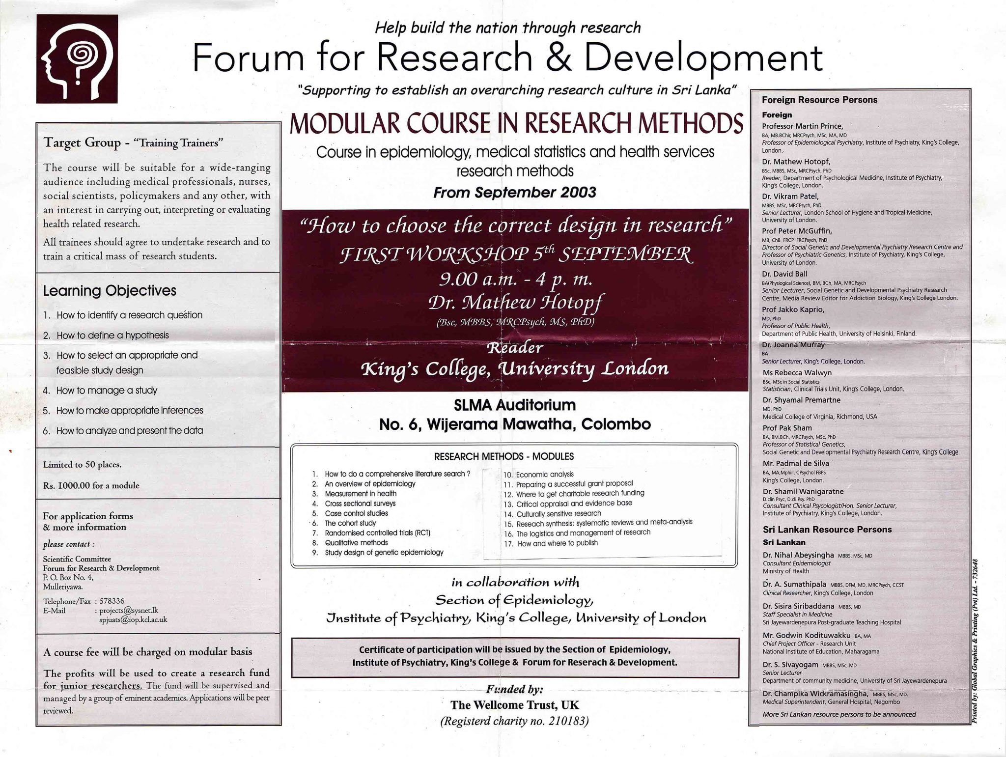 Modular Course in Research Methods