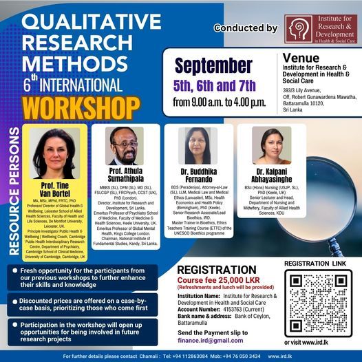 The 6th International Workshop on Qualitative Research Methods