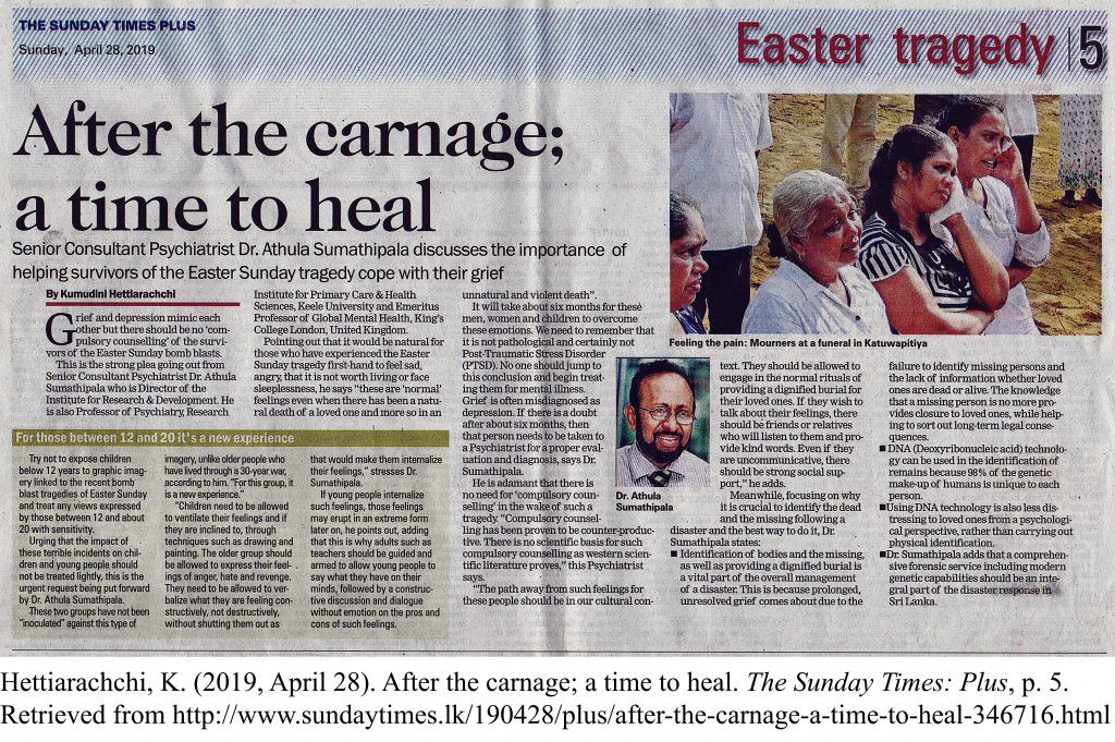 After the carnage, a time to heal.