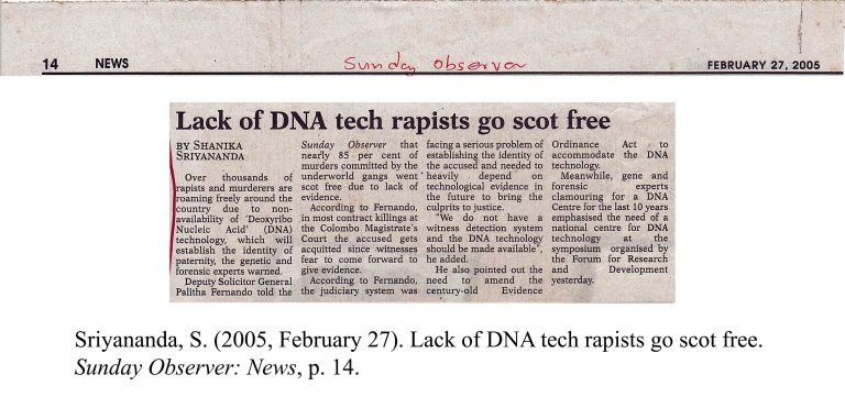 Lack of DNA tech rapists go scot free.