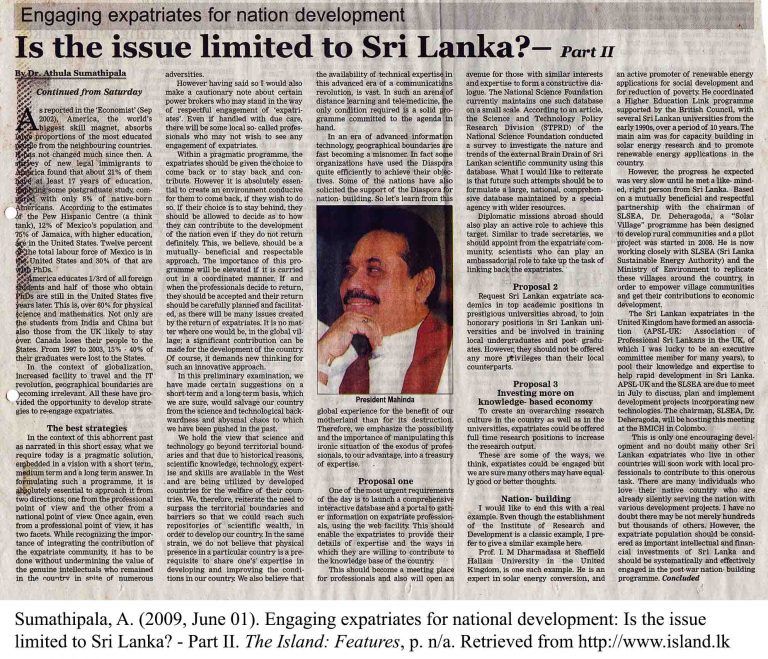 Engaging expatriates for nation development: Is the issue limited to Sri Lanka?