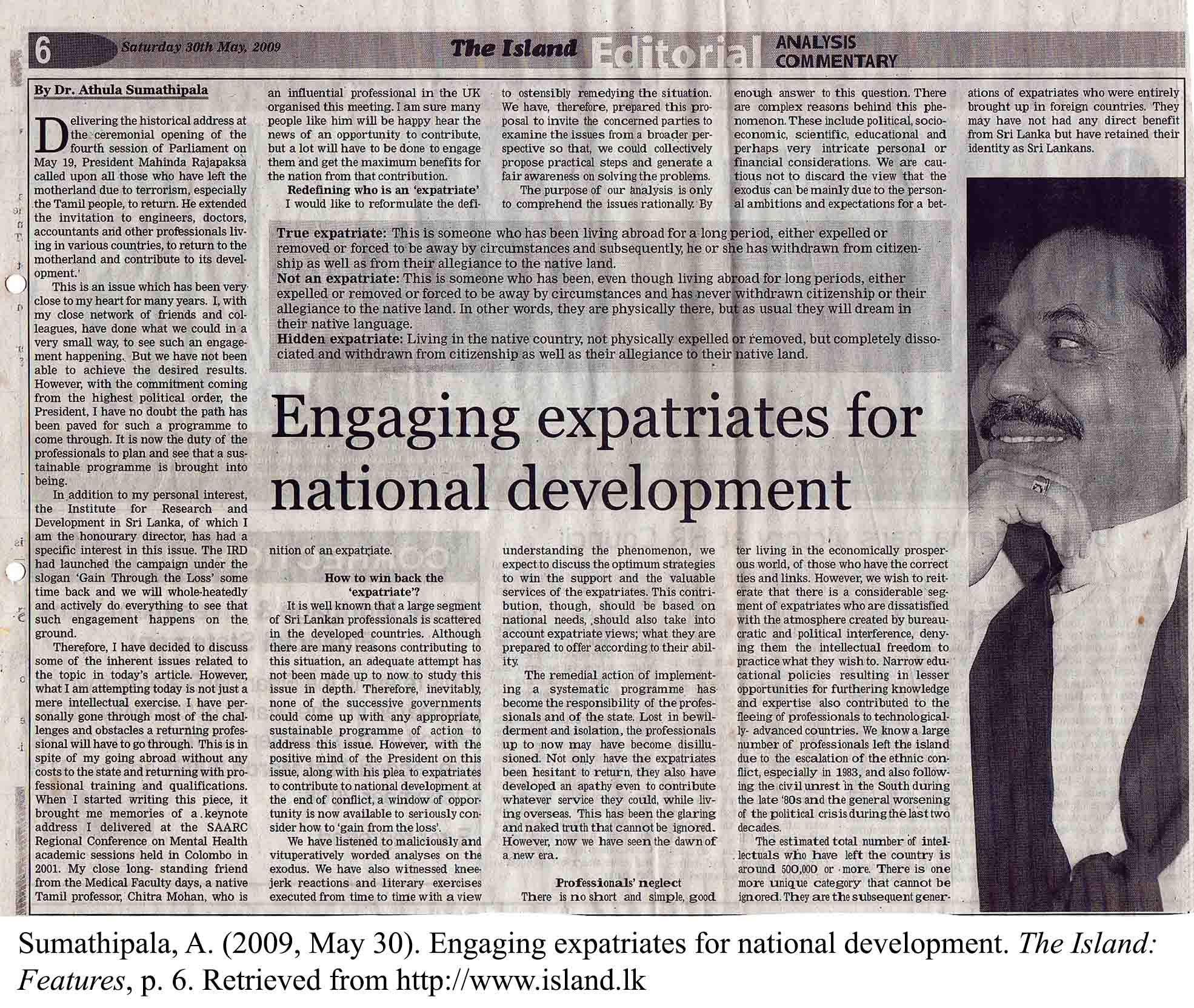 Engaging expatriates for national development
