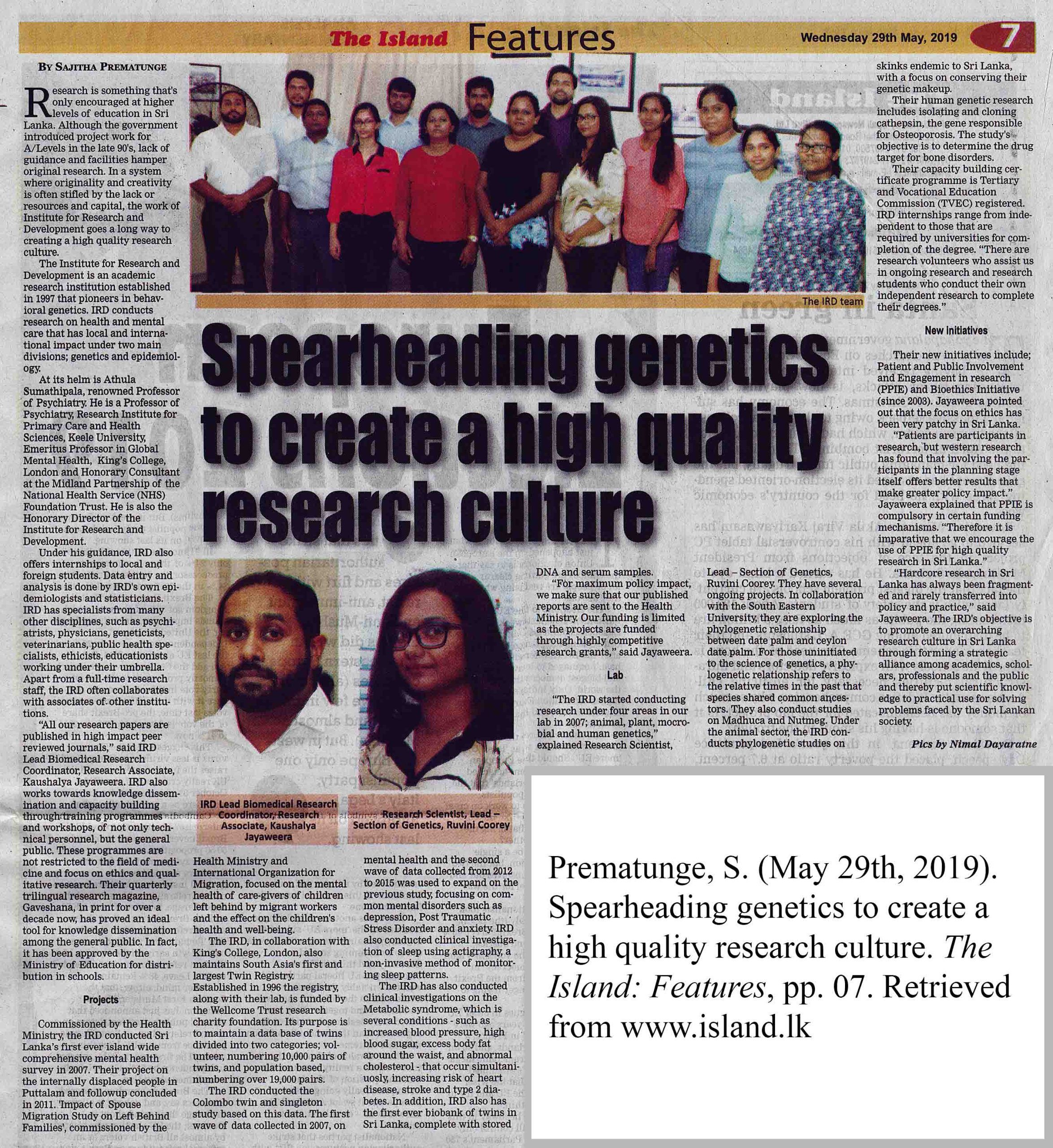 Spearheading Genetics to Create a High Quality Research Culture