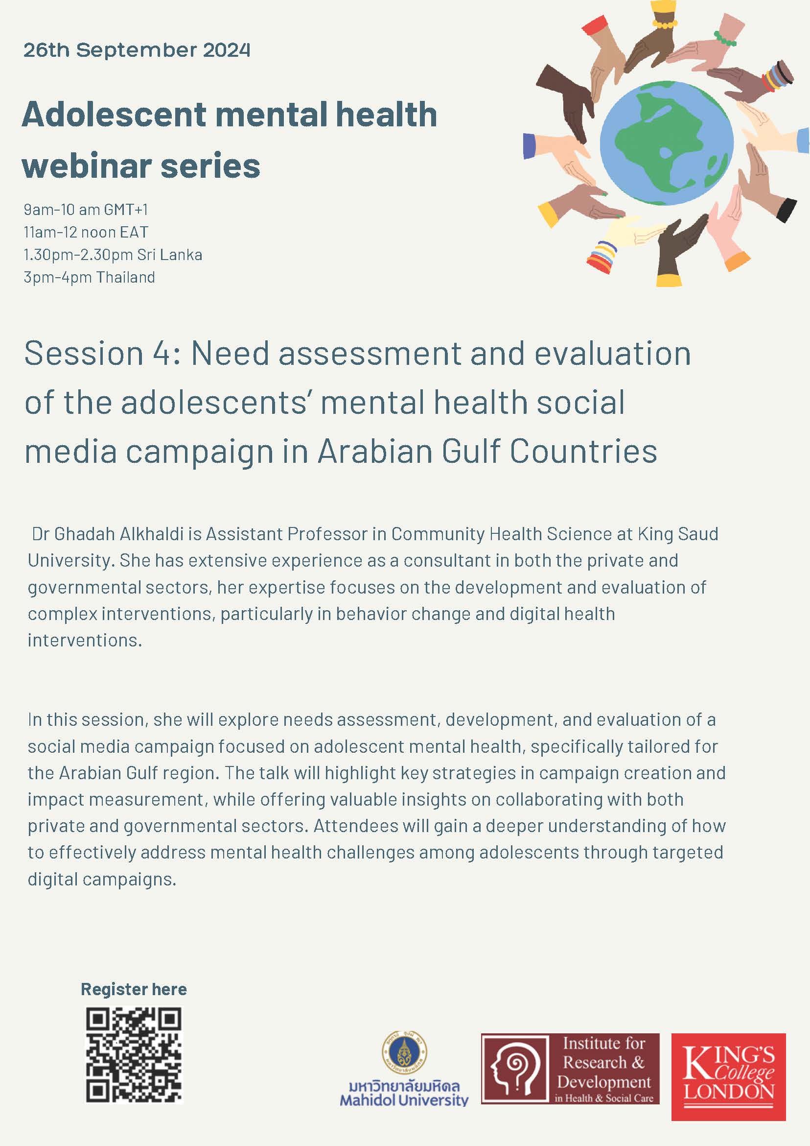 Adolescent Mental Health Webinar Series Session 4